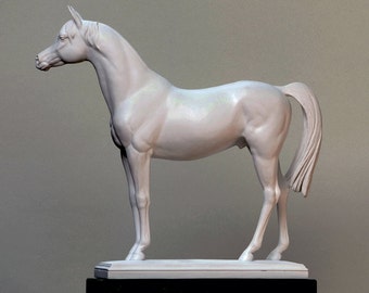 Bronze sculpture, ARABIAN HORSES, with a plinth of green granit
