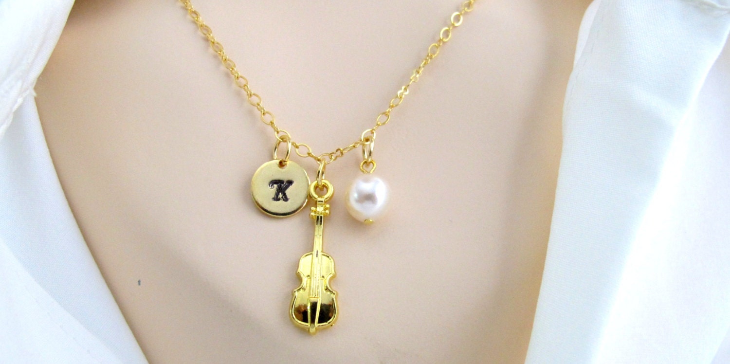 Cello Necklace Gold Cello Necklace Cello Charm on gold