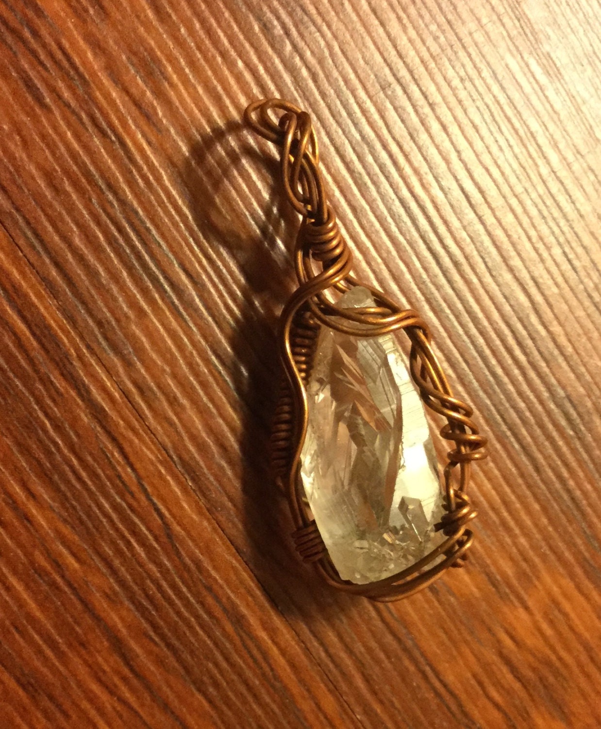 Crystal Quartz & Copper Wire Wrapped Pendant By TwistedLadysGems