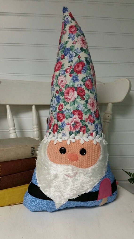 Spring Pillow Garden Gnome Fairy Tale Pillow Whimsical