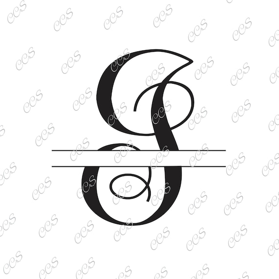 Digital Cut File Split Vine Letters Letter I I Split I