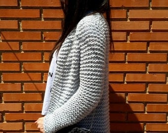 Patagonia Cardigan, PDF knitting pattern - Instant Download - Chunky knit wool cardigan knitting pattern, garter stitch jacket, chunky knit