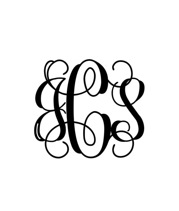 Items similar to Vine Monogram Decal - One Color on Etsy