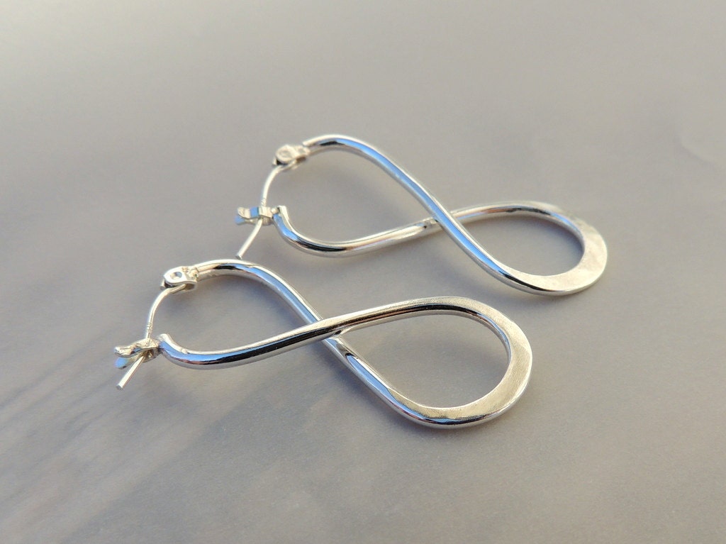 Sterling Infinity Hoops Silver Hoop Earrings Gift by MoodiChic