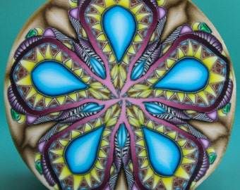 HALF PRICE SALE -Large Polymer Clay Kaleidoscope Cane (8dd)