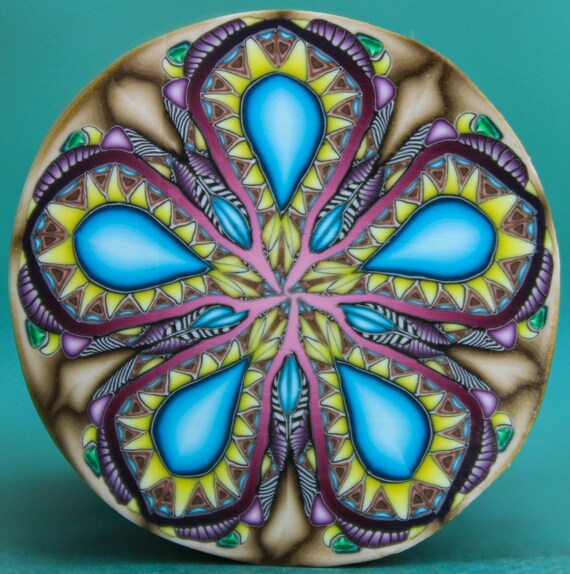 LARGE Polymer Clay Kaleidoscope Cane 8dd