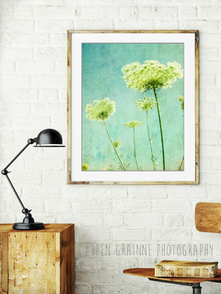 Flower photography aqua blue wall art nature by LupenGrainne