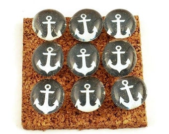 Funky Push Pins Decorative Thumb Tacks Nautical Bulletin Board Pins in Anchors Away (P14)