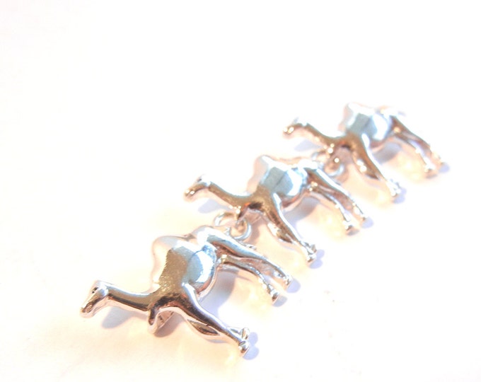 3 Linked Silver-tone Camel Charms