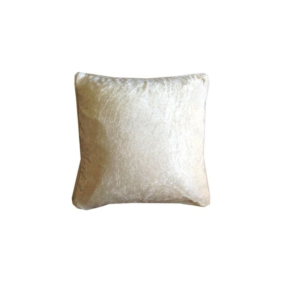 White Velvet Pillows with piping White Decorative Pillows