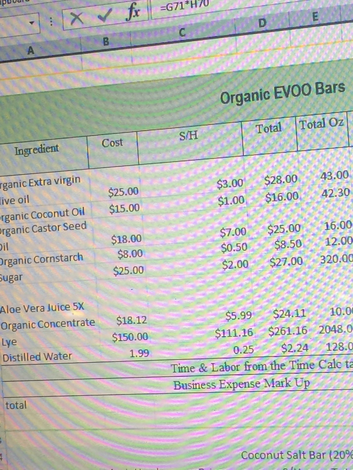 Soap Making Cost Calculator to Calculate the cost of your soap