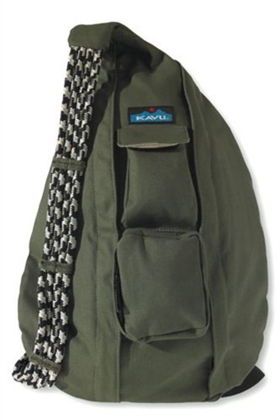 Monogrammed Kavu Rope Bags Military Green