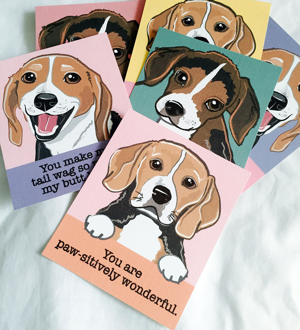 Beagle Valentines - Mini Eco-friendly Set of 6
