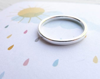 Sterling Silver Ring Band Size 7 Ring 2mm Plain Finger Rings (RHSR227)