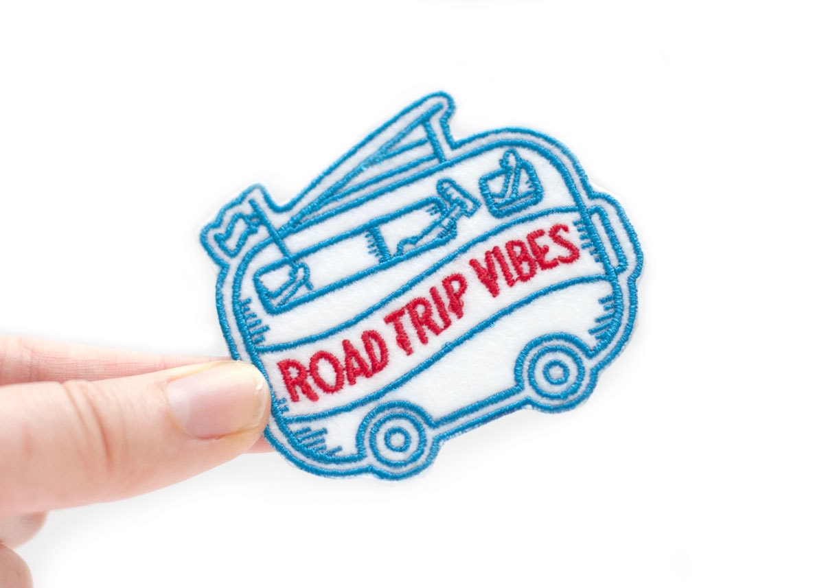 Road Trip Vibes Felt Iron on Patch Made in USA
