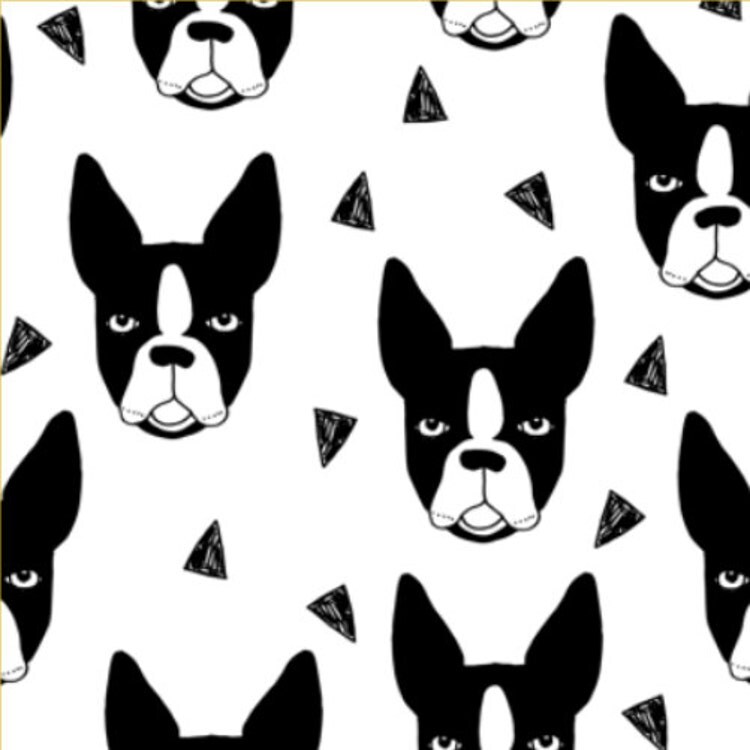 Boston Terriers Fabric Boston Terrier Black And By Spoonflower