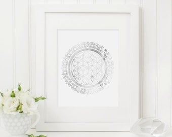 Sacred Geometry - Flower of Life - Silver