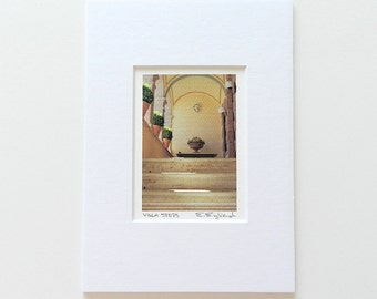 Mini Art Photograph of Italy, Italian Home Decor, Pale Yellow Art Photo, Pastel Travel Photography,Italian Villa,Stocking Stuffer,Matted 5x7
