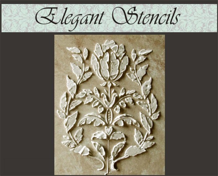 Raised Plaster Stencil Alexandria Damask Wall Stencil