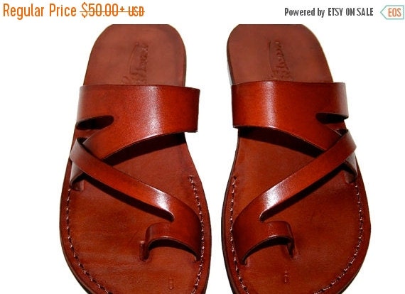 SALE Brown Zing Leather Sandals for Men & Women by SANDALI