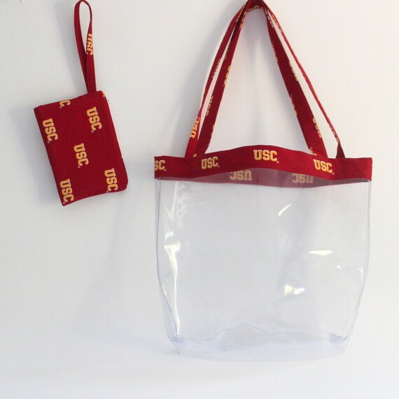 Custom Clear NFL Stadium Tote Bag and Zip Pouch College Bag