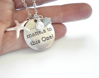 Starfish Necklace It Matters to this One Silver Starfish Sea Star Necklace Beach Wedding