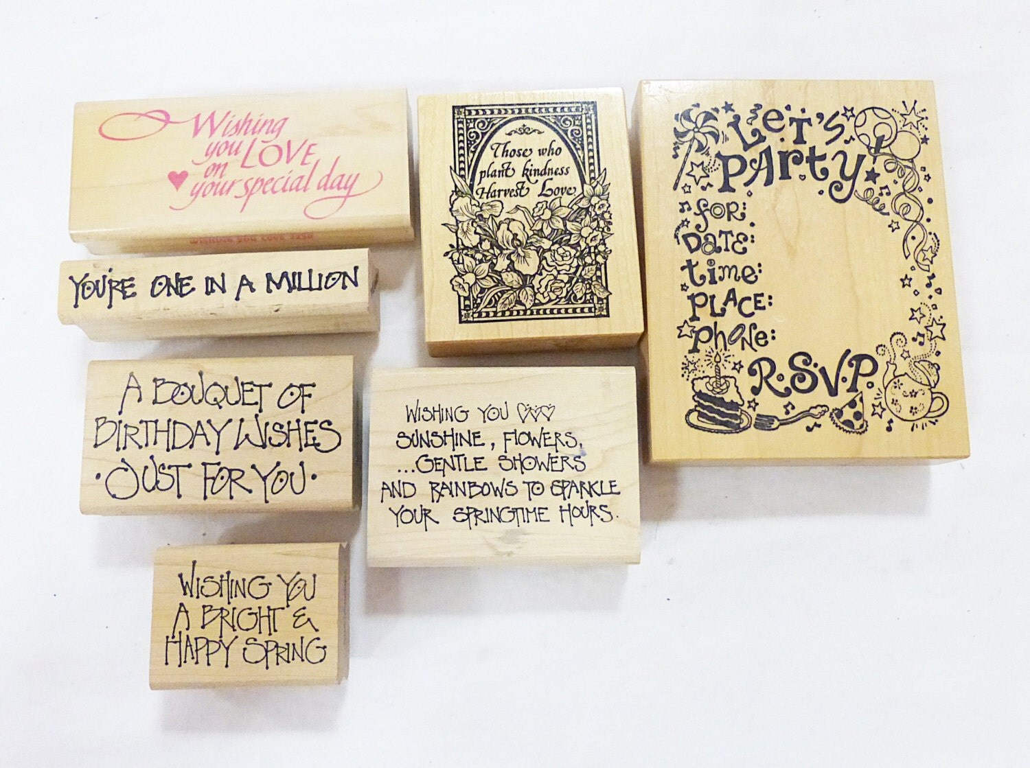 Rubber Stamp Wood Mounted Saying Art And Craft Occasional 9800