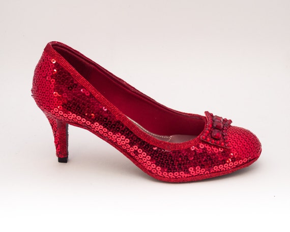Sequin Red 3 Inch High Heels Shoes by Princess Pumps with Red