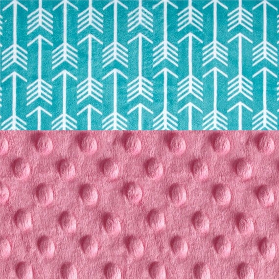 Arrow Baby Blanket Minky Baby Girl, Pink Personalized Baby Blanket, Baby Gift, Teal Arrow Baby Blanket, Teal Baby Blanket, Receiving Blanket