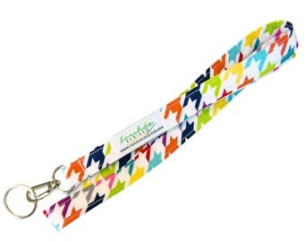 ID Badge Holder Key Fob Teacher Lanyard Keychain Lanyard Badge Holder Fabric Lanyard ID Badge Lanyard Key Holder Neck Lanyard Houndstooth
