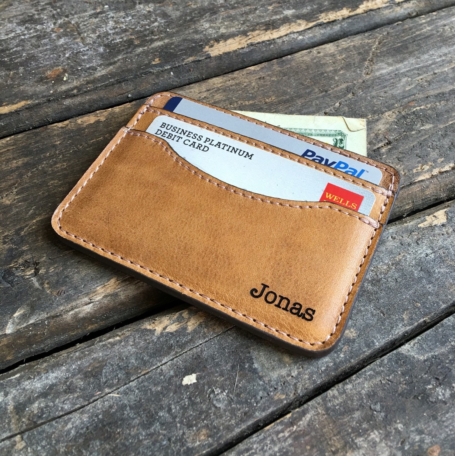 Credit Card Holder Personalized Wallet Slim Leather Wallet