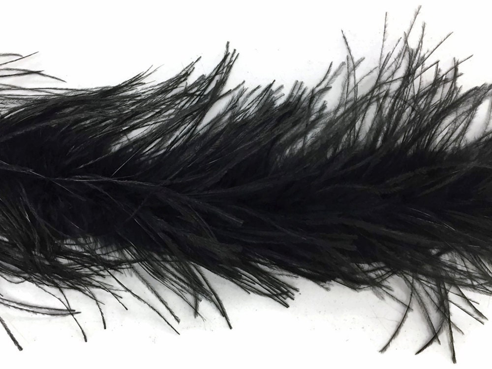 Feather Boa 2 Yards BLACK 2 Ply Ostrich Feather Boa 2 Ply