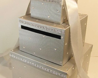 Wedding Card Box Silver Gift Card Money card Box Holder-Customize your color