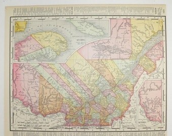 1800s Map Ontario Canada Map Quebec New by OldMapsandPrints