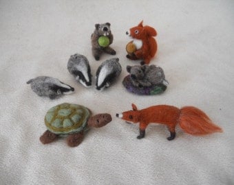 needle felted animal, medium felt animals, needle felted, play mat animals, waldorf, pre school, nursery school, kindergarten