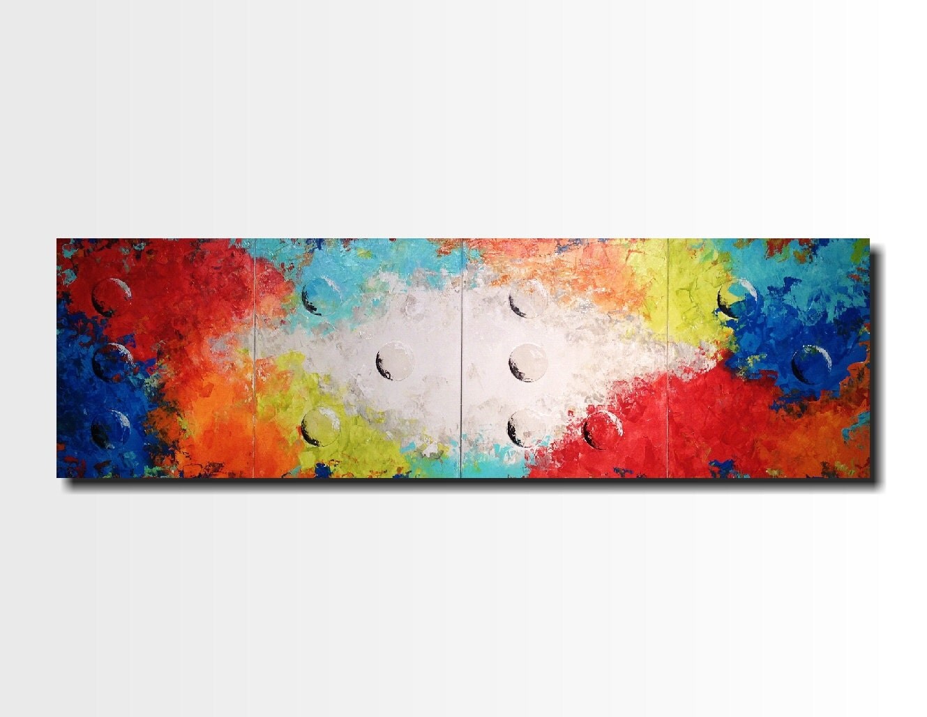 Original Large Abstract Braille painting 20 X 64 Inchesby