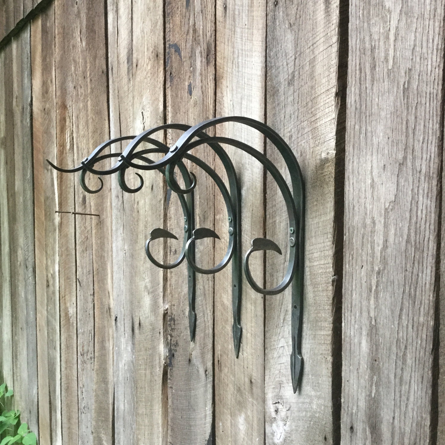 Wrought iron plant hanger Hand plant hanger set of