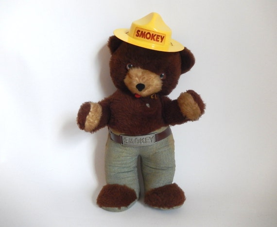 Vintage 1970's Smokey The Bear Stuffed Animal Toy by