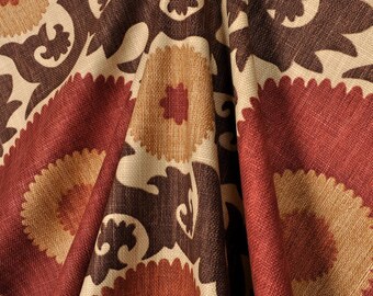 Fahri Clove Brown Suzani Fabric