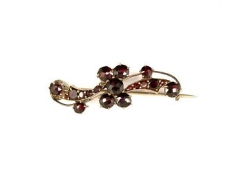 Antique Bohemian garnet brooch || ГРАНАТ#PK