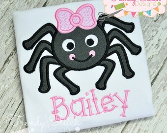Spider 2 Bow Applique Design Machine Embroidery Design INSTANT DOWNLOAD