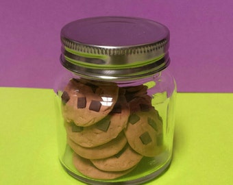 Cookie Jar with 12 cookies for American Girl or 18 inch doll food accessories, Chocolate Chip Cookies, Peanut Butter Cookies, Linzer Cookies