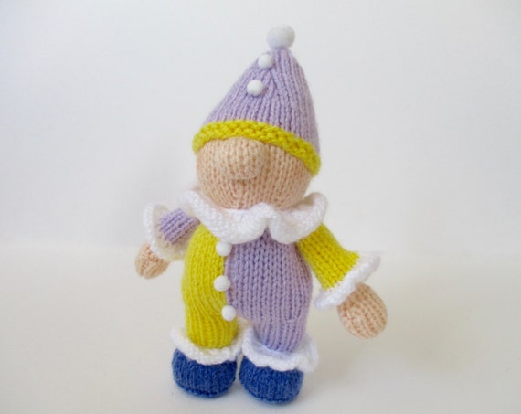 Pompom the Clown doll knitting pattern