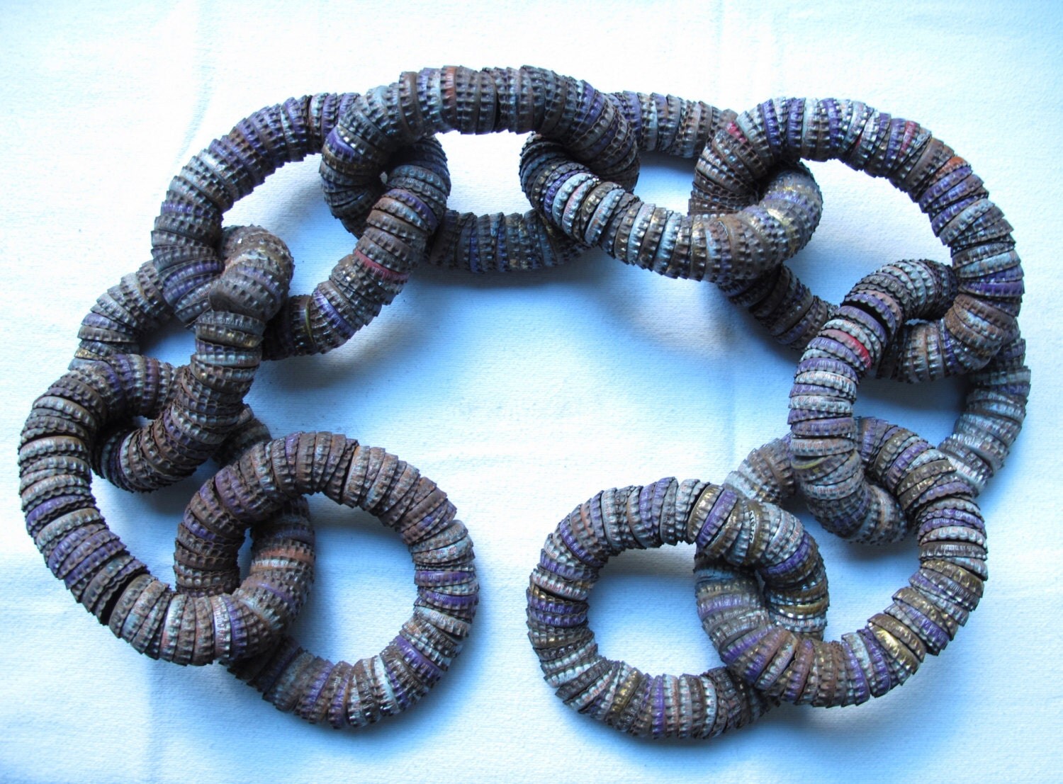 Folk Art Bottle Cap Chain Collectible Outsider Tramp Art Metal