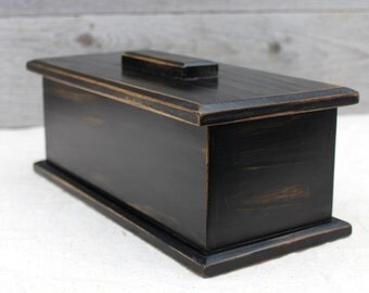 Remote Control Holder, Wooden Box with Lid, Remote Control Organizer