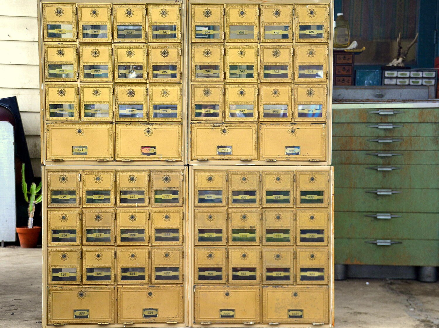 Vintage Post Office Box Mail Cubby USPS Storage Block