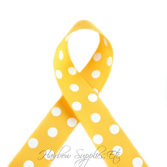 Yellow Gold Polka Dots 78 Inch Polka Dot Grosgrain Ribbon 6136