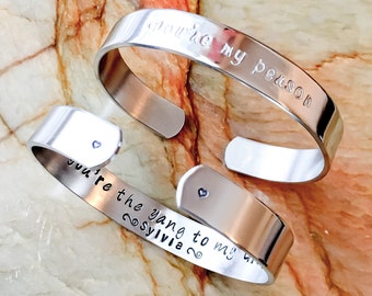 You're My Person, Bridal Party, Wedding, Personalized Hand Stamped Bracelet - Your Name, Quote, Custom Hand Stamped Bracelet, Maid of Honor