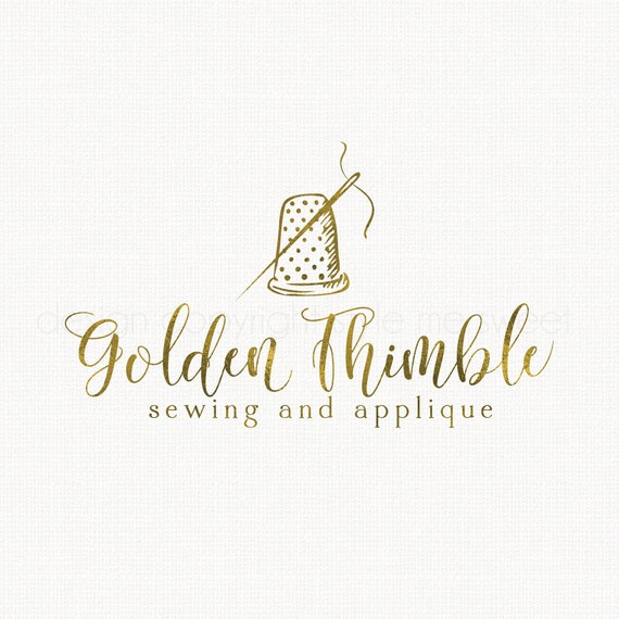 thimble logo design sewing logo design seamstress logo fabric