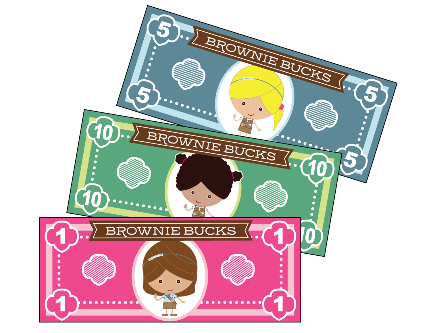Girl Scout Brownie Bucks Printable Instant Download